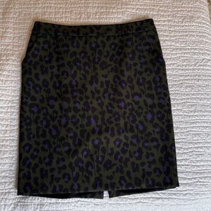 Moschino Boutique Black, Purple and Green Leopard Skirt